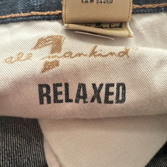 7 For All Mankind Jeans Mens 30x33 Relaxed Button Fly Cotton Dark - Picture 6 of 9